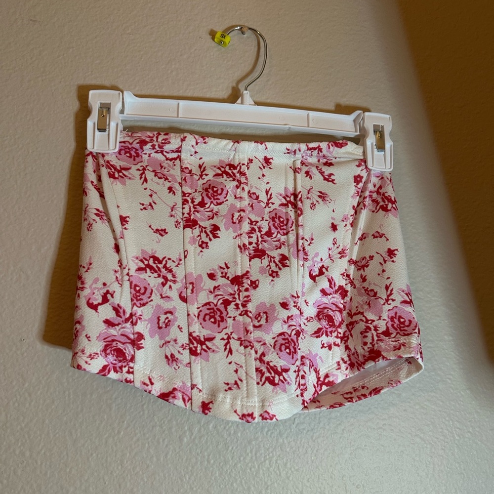 Shein corset floral crop top (XS)
